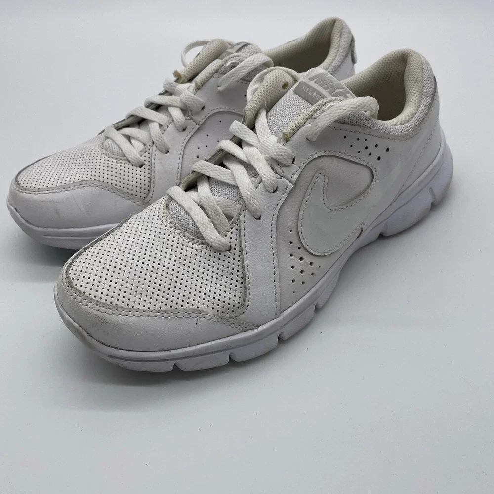 Nike Youth Flex Experience GS Trainers Sneaker Shoes White Leather 631495100 4.5